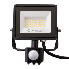 LED reflektor ZUNA2 20W 1800lm 6500K IP44 Black Senzor pohybu LUMILED