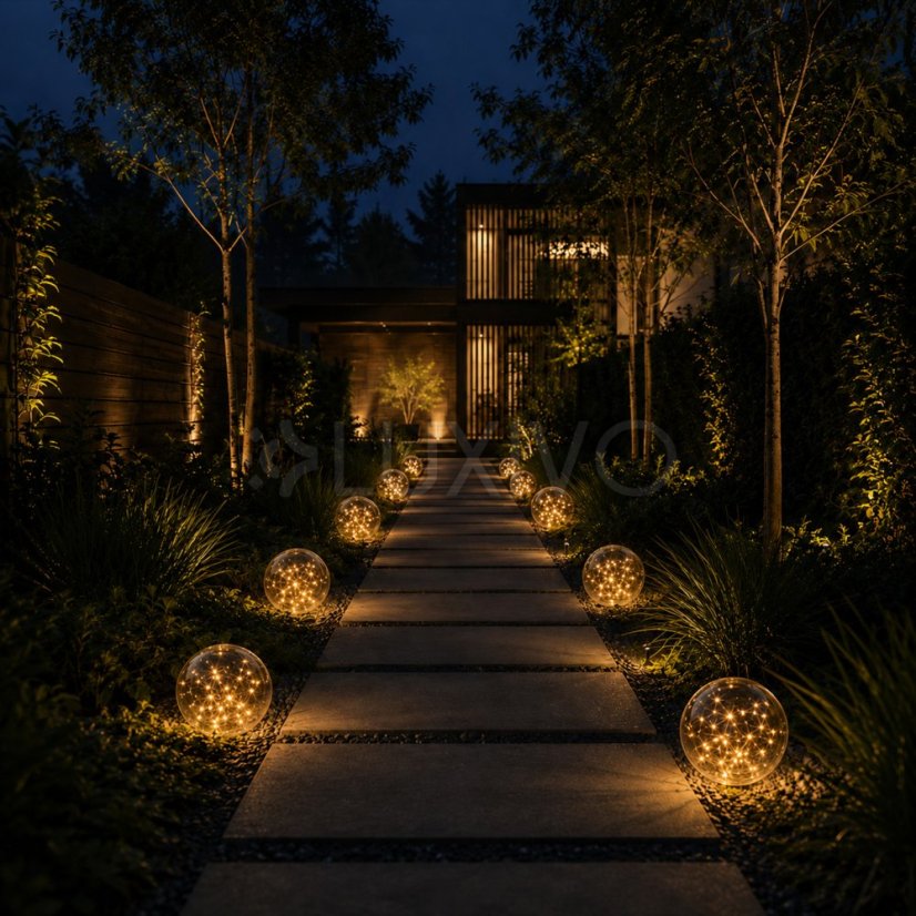 Solárna záhradná lampa LED GLORIS 3000K IP44 zapichovacia pozemná ozdobná guľa dymová 20cm LUMILED