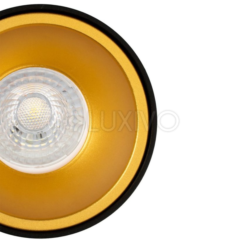 Hliníkové halogénové svietidlo SPOT TUBA na povrchovú montáž pre LED GU10 Čierna a zlatá