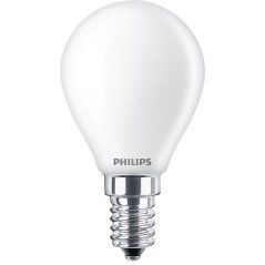 LED žiarovka guľová E14 P45 3,4W = 40W 470lm 2700 teplé vlákno Mlieko PHILIPS stmievateľné