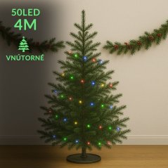 Vianočná led svetelná reťaz vnútorná - 50led - 4m multicolour