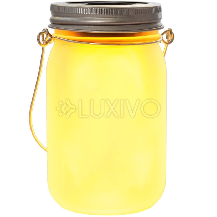 Záhradný lampáš LED Solar Jar Flame 13cm