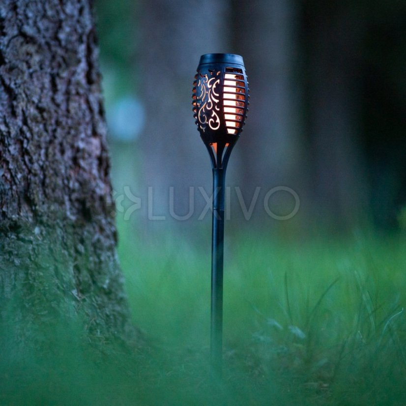 LED IGNIS Solárne záhradné svietidlo s efektom plameňa 50 cm LUMILED