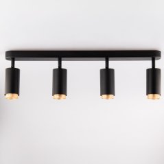 Stropná lampa reflektor LED 4x GU10 tuba spot ELIGIS čierna LUMILED