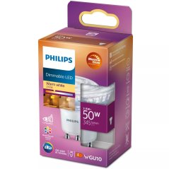 LED halogénová žiarovka GU10 PAR16 3,8W = 50W 345lm 2700K Warm 36° PHILIPS Stmievateľná