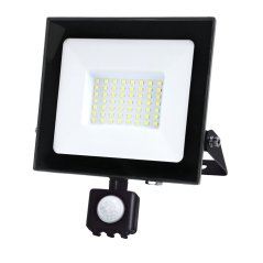 Vonkajší záhradný LED reflektor 50W 4270lm 4000K neutrálna 120° so senzorom pohybu IP44 IK05 čierny MHC Kobi