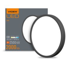 LED stropné svietidlo na povrchovú montáž 20W 2500lm 4000K neutrálna čierna Videx