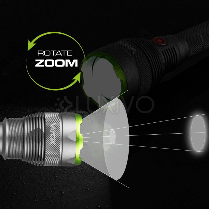 Taktická LED baterka Vodotesné dobíjateľné USB- C 10000lm IPX7 / OB 4 Vayox