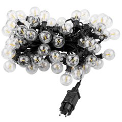 Záhradná svetelná reťaz Girland 20m 60x LED + 2 žiarovky 12W Warm 2700K DOLLIS2 LUMILED