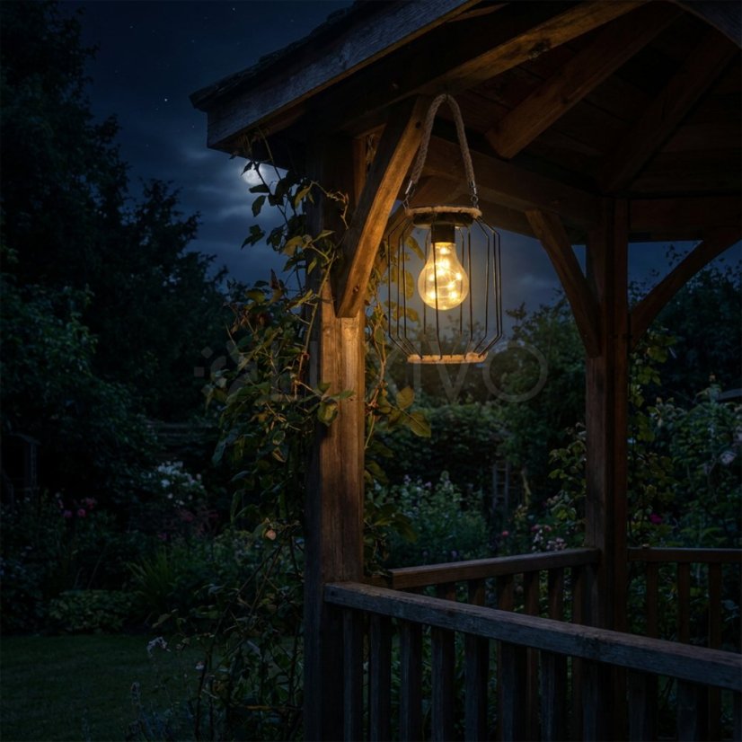 Solárna záhradná lampa LED závesná lampáš DORA IP44 3000K LUMILED
