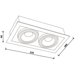 Halogénové svietidlo na zapustenie 2x GU10 ES111 Obdĺžnik biely CANIS LUMILED