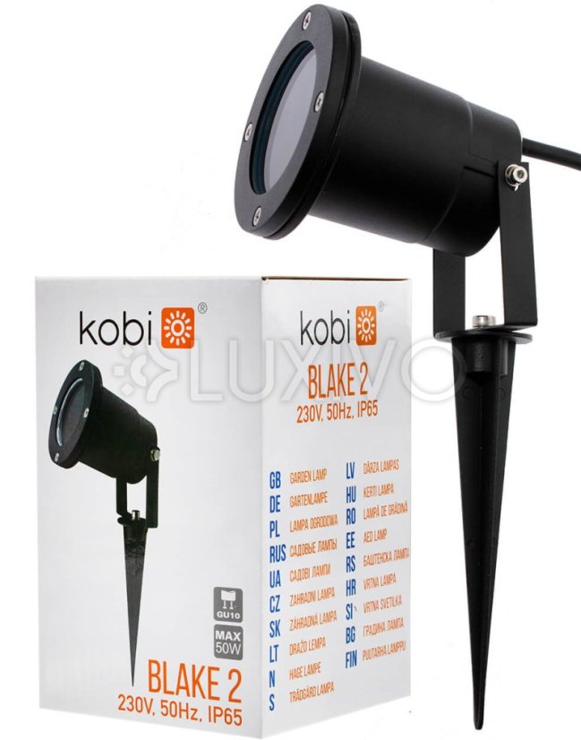 Záhradná lampa LED GU10 IP65 HAPPY Black - kábel 1 m