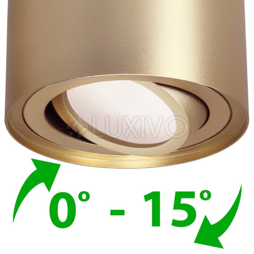 Nástenné svietidlo halogénové bodové tuba pohyblivé okrúhle zlaté 115mm AMAT-L