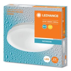 Stropné svietidlo LED s povrchovou montážou 12W 900lm 3000K Teplá IP44 Biela Ledvance