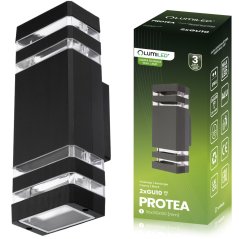 Záhradné nástenné svietidlo zhora nadol GU10 Black PROTEA LUMILED