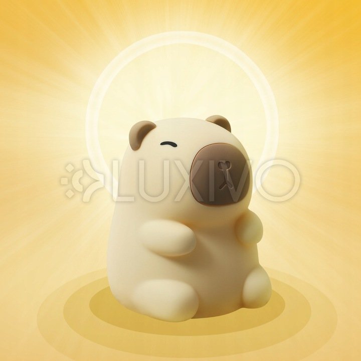 Nočná dekoratívna LED lampička detská Kapibara 2, 5W 18lm 3000K teplá biela RGB 360° hnedá Masterled
