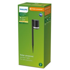 Záhradná Solárna lampa LED 1,5 W 200 lm 2700 K Black Fyce Philips