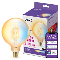 LED žiarovka E27 Sphere G125 7W = 50W 640lm 2000-5000K TW FILAMENT Amber Smart SMART WiFi Bluetooth App WiZ