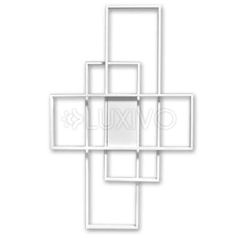 Geometrické stropné svietidlo PLAFON LED luster 130W 3000K-6500K biela + diaľkové ovládanie