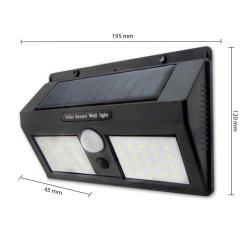 Solárne LED reflektory 5W 5500-6000K Studené IP65 Čierny Masterled pohybový senzor