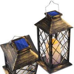 LED LIRIO Solárne záhradné prívesné svietidlo Patina 28cm LUMILED