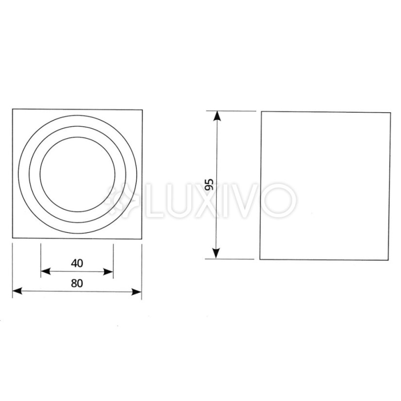 HALOGEN Vodotesná hliníková SPOT TUBA 95mm IP44 Biela AQUARIUS SQUARE Kobi