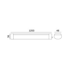Hermetické svietidlo LED 36W 3600lm 4000K neutrálna IP65 čierne Mivro Kobi