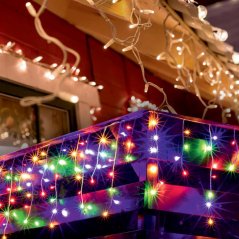 Vianočná led svetelná záclona vonkajšia - programy - časovač - 300led - 10m multicolour