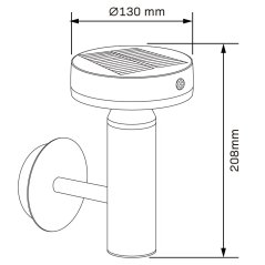 Solárne nástenné svietidlo LED PIR senzor 4000K USB-C IP44 Čierna