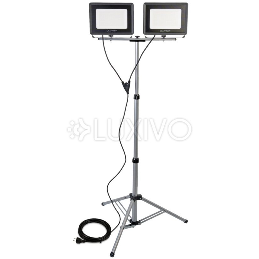 Reflektor LED Halogén lampa 2 x 100W na statíve GLAREX 4000K LUMILED