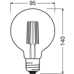 LED žiarovka E27 FR G95 4W = 60W 840lm 3000K Warm 360° Filament OSRAM ULTRA EFFICIENT