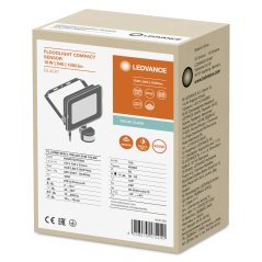 LED reflektor 10W 1000lm 4000K IP65 čierny so senzorom pohybu a súmraku LEDVANCE COMPACT V