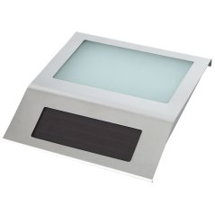 Solárna LED záhradná lampa Osvetlené číslo domu Fasádna nástenná lampa 6000K IP65 Senzor Silver