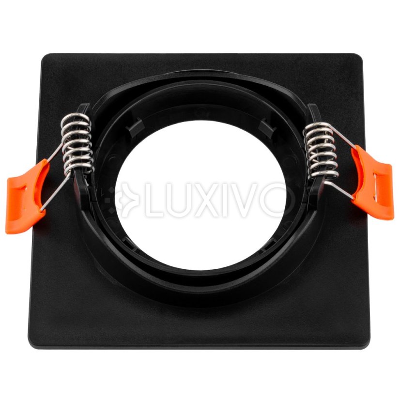 Halogénové svietidlo na zapustenú montáž Pohyblivé štvorcové čierne GU10 MR16 VENTUS Lumiled