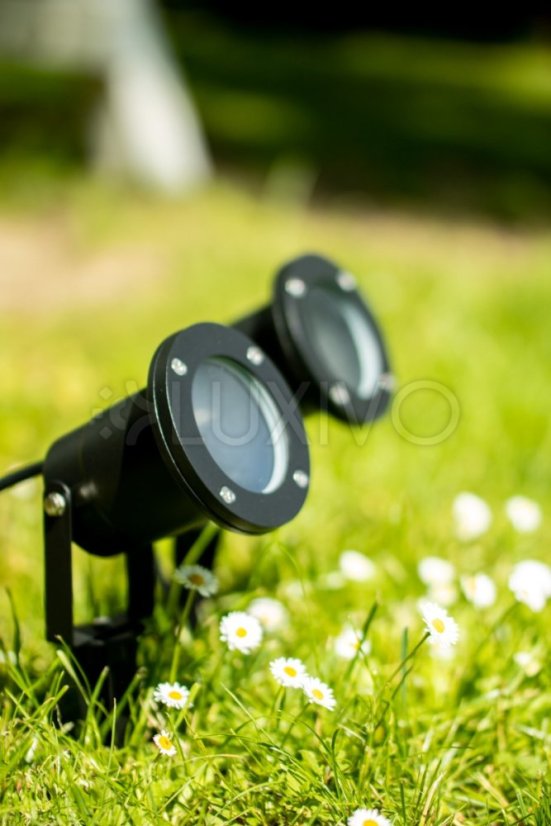 Záhradné svietidlo LED GU10 IP65 WATERPROOFED čierne s 1m káblom HORTI LUMILED