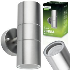 Vonkajšie nástenné svietidlo záhradné stena fasádne hore dole LED GU10 IP44 ZINNIA INOX LUMILED