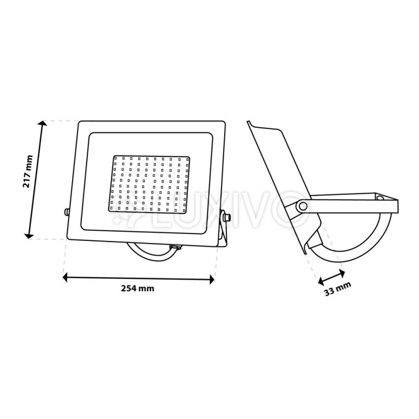 LED reflektor ZUNA2 100W 9000lm 6500K IP65 Black LUMILED