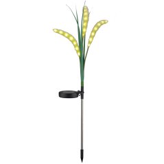 Solárna lampa čierna zelená IP44 so súmrakovým senzorom Flors Sanico Goldlux