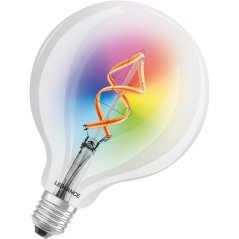 LED žiarovka E27 G125 4,5W = 30W 2700K Warm RGB 300lm 300° Filament LEDVANCE SMART+ WIFI Dimmable