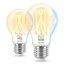 2x LED žiarovka E27 A60 7W = 60W 806lm 2700-6500K TW FILAMENT Intelligent SMART WiFi Bluetooth App WiZ