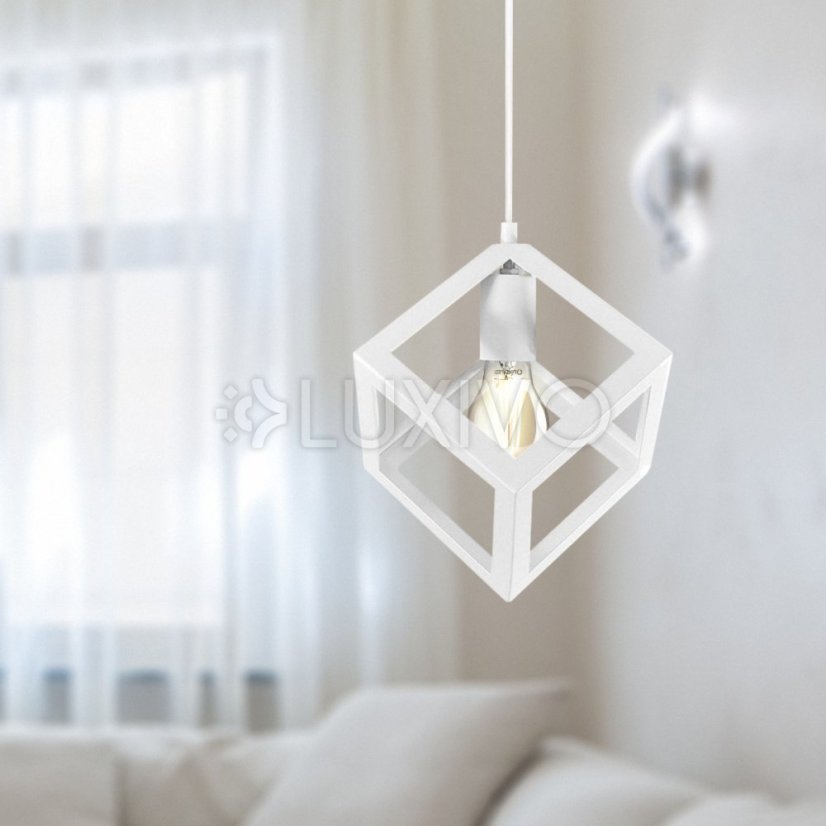 IL MIO SWEDEN Geometrické stropné závesné svietidlo 1xE27 biele - GOLDLUX (Polux)