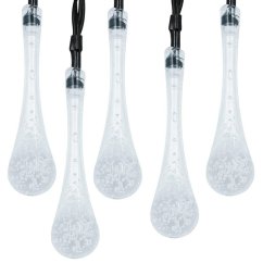 Solárny závesný veniec 20 LED slzičiek záhradná lampa 580 cm sople teplá farba