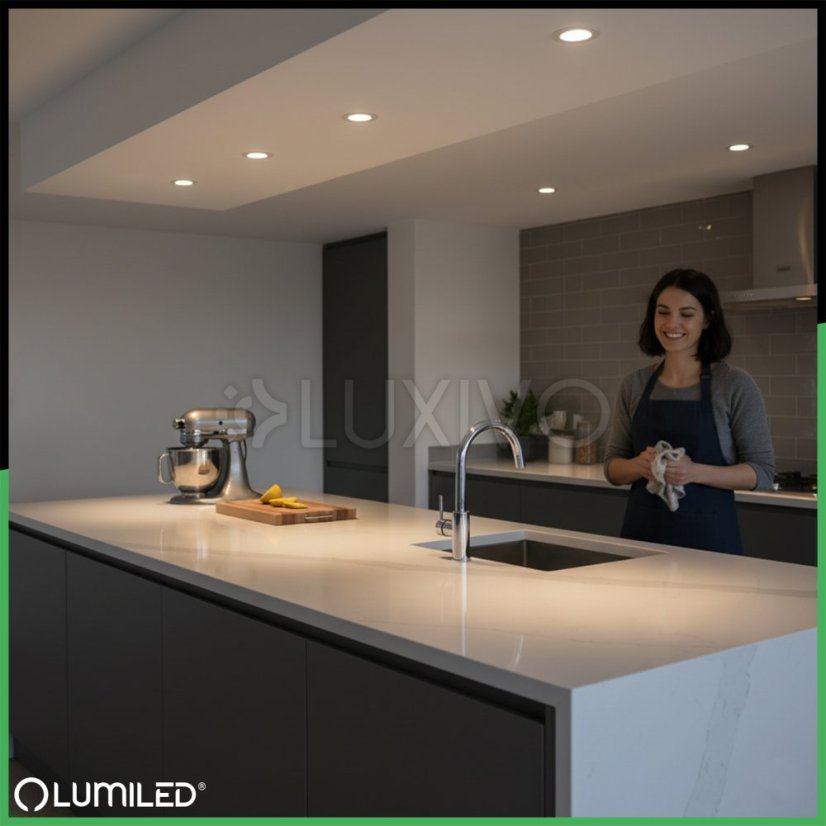 Zapustené halogénové svietidlo okrúhle pohyblivé TRIX 3v1 GU10 6W 4000K brúsené strieborné LUMILED