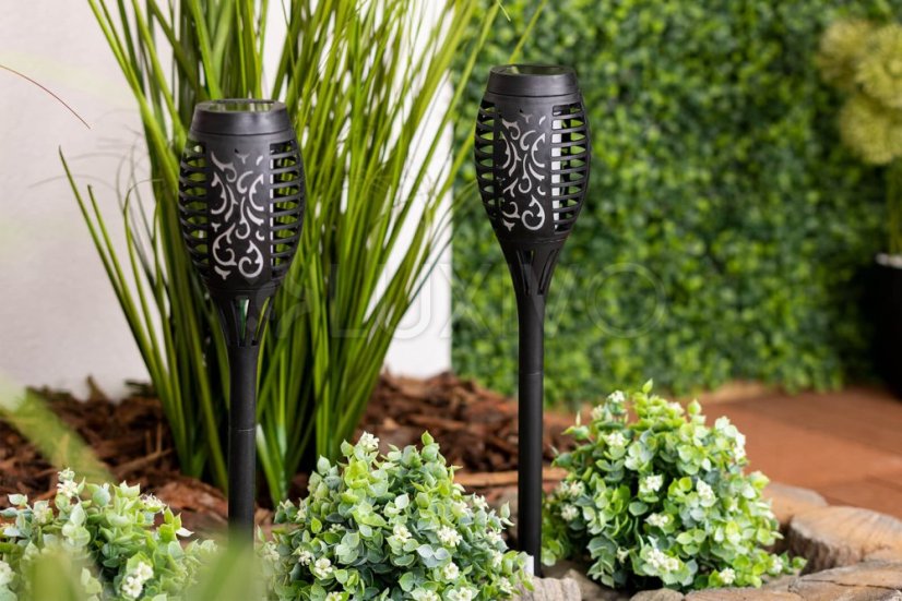 LED IGNIS Solárne záhradné svietidlo s efektom plameňa 50 cm LUMILED