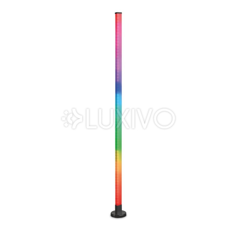 Stojacia lampa podlahová 10W RGB 6500K LED 250lm 360° 150cm čierna diaľkové ovládanie Videx