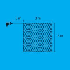 Vianočná led svetelná sieť vonkajšia - 240led - 3x3 m studená biela