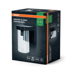 Vonkajšie nástenné svietidlo E27 tmavosivý s priehľadným tienidlom IP44 CASCADE ENDURA Classic OSRAM