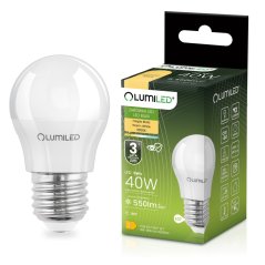 Žiarovka LED E27 guľa P45 5W = 40W 550lm 3000K teplá 180° LUMILED
