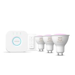 3x LED žiarovka GU10 s reflektorom 4,2W = 50W 400lm 2000-6500K CCT + RGB SMART Smart Bluetooth ZigBee White and Color Ambiance + Bridge Bridge + PILOT Regulátor Philips HUE Starter Kit