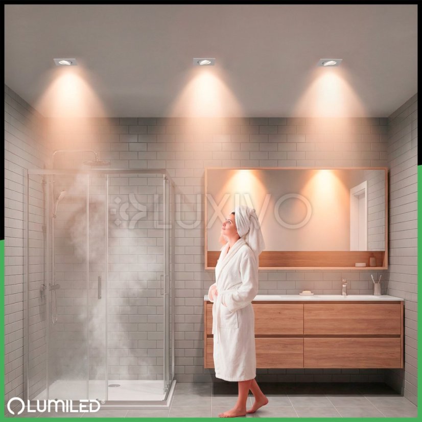 Halogénové svietidlo na zapustenú montáž Hranaté biele GU10 MR16 VENTUS Lumiled